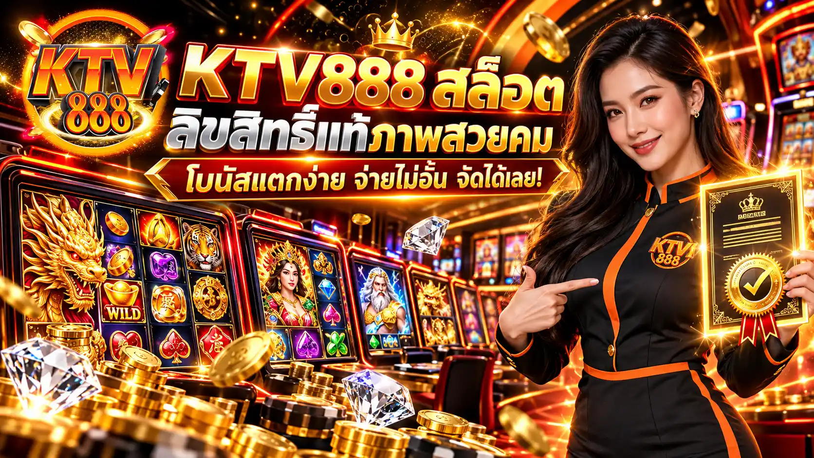 KTV888 สล็อตชั้นนำจากบริษัทแม่ ห้องเกมเพียบ ยูสใหม่รับโบนัสเช็คอิน